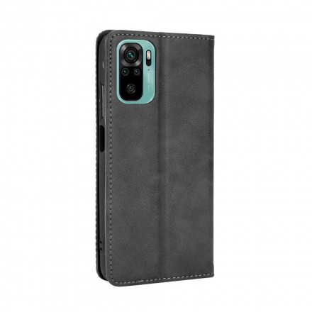 Flip Cover Xiaomi Redmi Note 10 / Note 10s Effet Cuir Vintage Stylisé