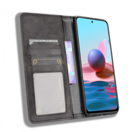 Flip Cover Xiaomi Redmi Note 10 / Note 10s Effet Cuir Vintage Stylisé Flip Cover Xiaomi Redmi Note 10 / Note 10s Effet Cuir Vintage Stylisé