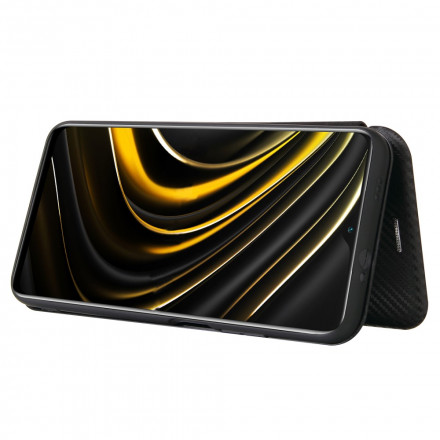 Flip Cover Poco M3 Fibre Carbone avec Anneau Support Flip Cover Poco M3 Fibre Carbone avec Anneau Support