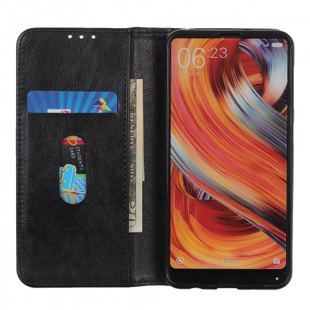 Flip Cover Xiaomi Redmi Note 10 / Note 10s Version Cuir Litchi Fendu