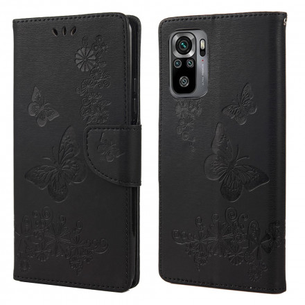 Housse Xiaomi Redmi Note 10 / Note 10s Que des Papillons avec Lanière Housse Xiaomi Redmi Note 10 / Note 10s Que des Papillons avec Lanière