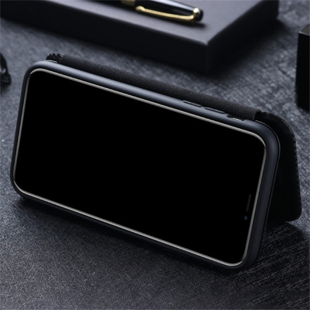 Flip Cover Xiaomi Redmi Note 10 / Note 10s Fibre Carbone avec Anneau Support Flip Cover Xiaomi Redmi Note 10 / Note 10s Fibre Carbone avec Anneau Support