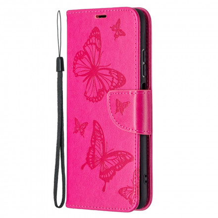 Housse Xiaomi Redmi Note 10 / Note 10s Papillons Imprimés à Lanière Housse Xiaomi Redmi Note 10 / Note 10s Papillons Imprimés à Lanière