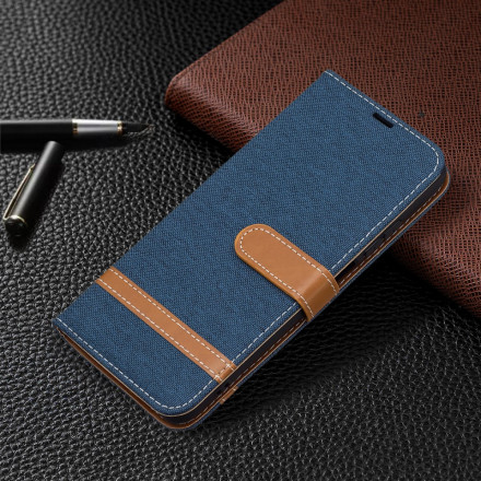 Housse Xiaomi Redmi Note 10 / Note 10s Tissu et Effet Cuir à Lanière