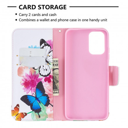 Housse Xiaomi Redmi Note 10 / Note 10s Papillons et Fleurs Peints