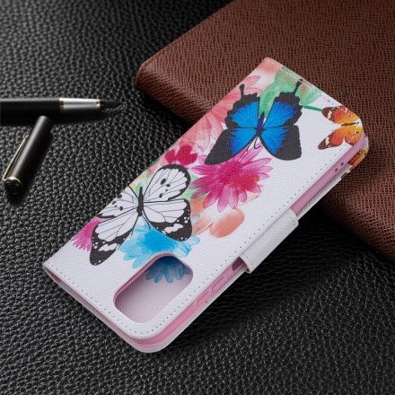 Housse Xiaomi Redmi Note 10 / Note 10s Papillons et Fleurs Peints