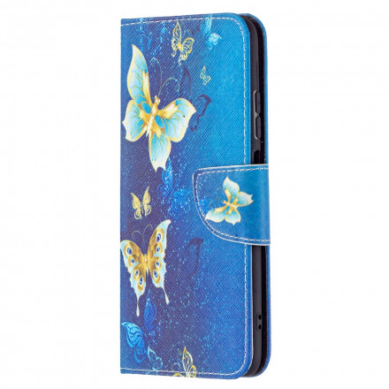 Housse Xiaomi Redmi Note 10 / Note 10s Papillons Dorés