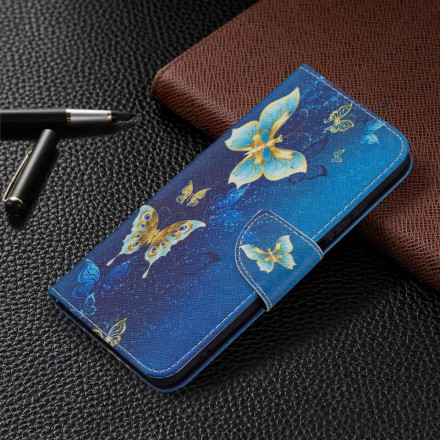 Housse Xiaomi Redmi Note 10 / Note 10s Papillons Dorés