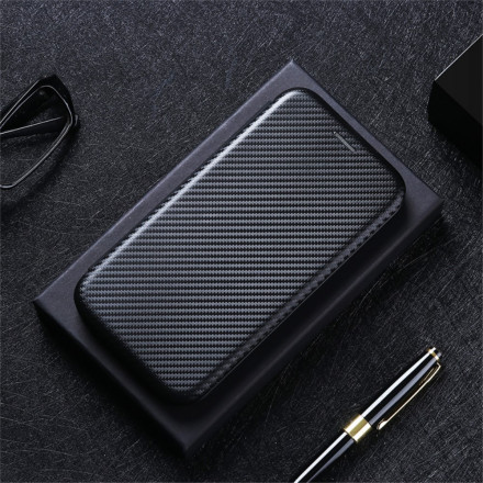 Flip Cover Xiaomi Redmi Note 10 Pro Fibre Carbone avec Anneau Support