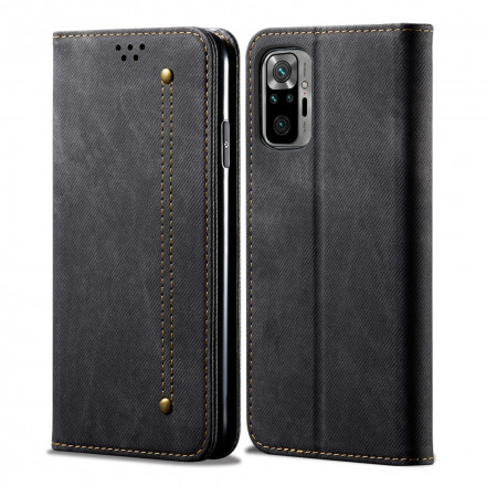 Flip Cover Xiaomi Redmi Note 10 Pro Tissu Jeans