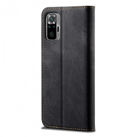 Flip Cover Xiaomi Redmi Note 10 Pro Tissu Jeans