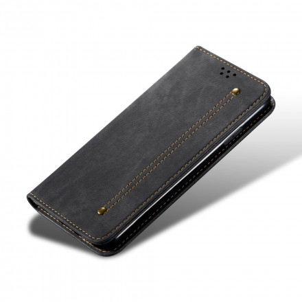 Flip Cover Xiaomi Redmi Note 10 Pro Tissu Jeans