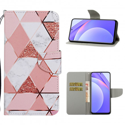 Housse Xiaomi Mi 10T Lite 5G / Redmi Note 9 Pro 5G Marbre et Paillettes avec Lanière Housse Xiaomi Mi 10T Lite 5G / Redmi Note 9 Pro 5G Marbre et Paillettes avec Lanière