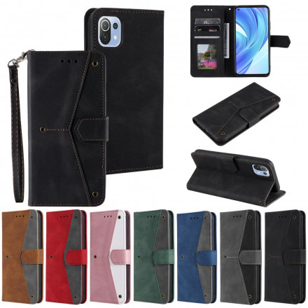 Housse Xiaomi Mi 11 Lite / Lite 5G Simili Cuir Bicolore Rivets Housse Xiaomi Mi 11 Lite / Lite 5G Simili Cuir Bicolore Rivets