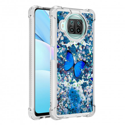 Coque Xiaomi Mi 10T Lite 5G  / Redmi Note 9 Pro 5G Papillons Bleus Paillettes