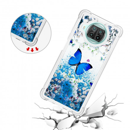 Coque Xiaomi Mi 10T Lite 5G  / Redmi Note 9 Pro 5G Papillons Bleus Paillettes