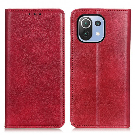 Flip Cover Xiaomi Mi 11 Lite / Lite 5G Cuir Litchi Fendu Élégance Flip Cover Xiaomi Mi 11 Lite / Lite 5G Cuir Litchi Fendu Élégance