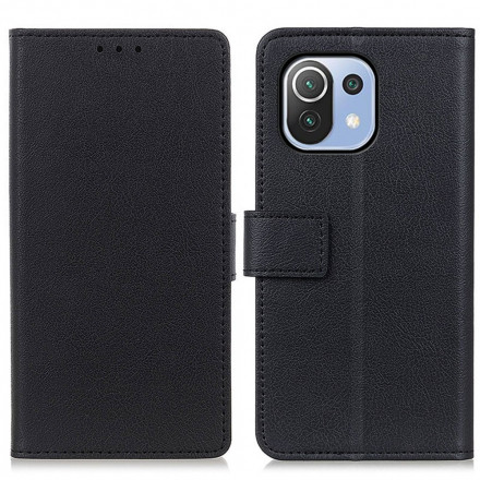 Housse Xiaomi Mi 11 Lite / Lite 5G Effet Cuir Brillant Simple Housse Xiaomi Mi 11 Lite / Lite 5G Effet Cuir Brillant Simple