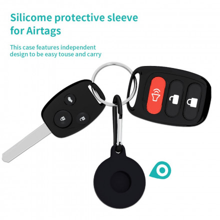 Protecteur AirTag avec Mousqueton Silicone Flexible
