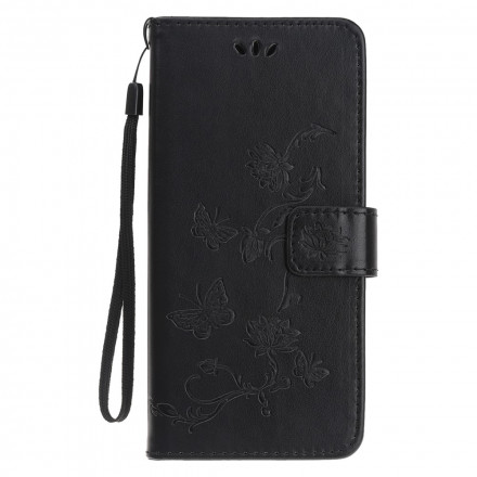 Housse Xiaomi Mi 11 Lite / Lite 5G Papillons Et Fleurs À Lanière Housse Xiaomi Mi 11 Lite / Lite 5G Papillons Et Fleurs À Lanière