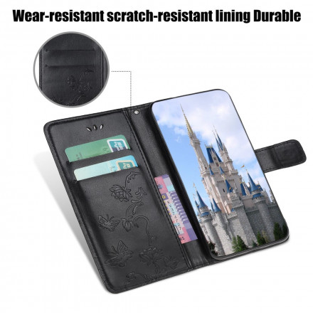 Housse Xiaomi Mi 11 Lite / Lite 5G Papillons Et Fleurs À Lanière Housse Xiaomi Mi 11 Lite / Lite 5G Papillons Et Fleurs À Lanière