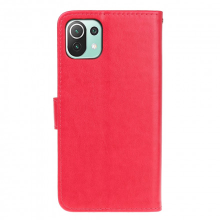 Housse Xiaomi Mi 11 Lite / Lite 5G Papillons Et Fleurs À Lanière Housse Xiaomi Mi 11 Lite / Lite 5G Papillons Et Fleurs À Lanière