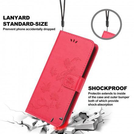 Housse Xiaomi Mi 11 Lite / Lite 5G Papillons Et Fleurs À Lanière Housse Xiaomi Mi 11 Lite / Lite 5G Papillons Et Fleurs À Lanière