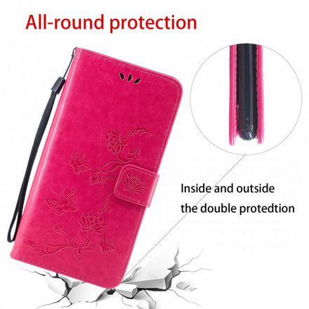 Housse Xiaomi Mi 11 Lite / Lite 5G Papillons Et Fleurs À Lanière Housse Xiaomi Mi 11 Lite / Lite 5G Papillons Et Fleurs À Lanière