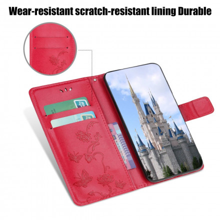 Housse Xiaomi Mi 11 Lite / Lite 5G Papillons Et Fleurs À Lanière Housse Xiaomi Mi 11 Lite / Lite 5G Papillons Et Fleurs À Lanière