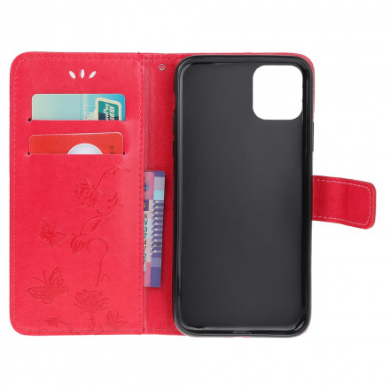 Housse Xiaomi Mi 11 Lite / Lite 5G Papillons Et Fleurs À Lanière Housse Xiaomi Mi 11 Lite / Lite 5G Papillons Et Fleurs À Lanière