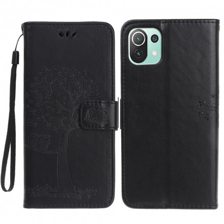Housse Xiaomi Mi 11 Lite / Lite 5G Arbre et Hiboux à Lanière Housse Xiaomi Mi 11 Lite / Lite 5G Arbre et Hiboux à Lanière