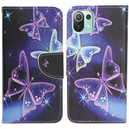 Housse Xiaomi Mi 11 Lite / Lite 5G Papillons Néons Housse Xiaomi Mi 11 Lite / Lite 5G Papillons Néons