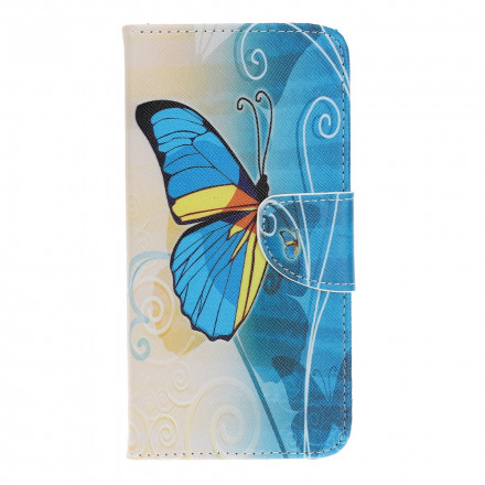 Housse Xiaomi Mi 11 Lite / Lite 5G Papillon Bleu et Jaune Housse Xiaomi Mi 11 Lite / Lite 5G Papillon Bleu et Jaune