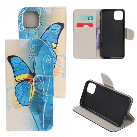 Housse Xiaomi Mi 11 Lite / Lite 5G Papillon Bleu et Jaune Housse Xiaomi Mi 11 Lite / Lite 5G Papillon Bleu et Jaune