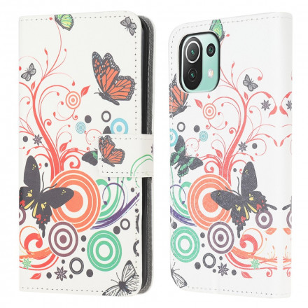 Housse Xiaomi Mi 11 Lite / Lite 5G Papillons et Fleurs