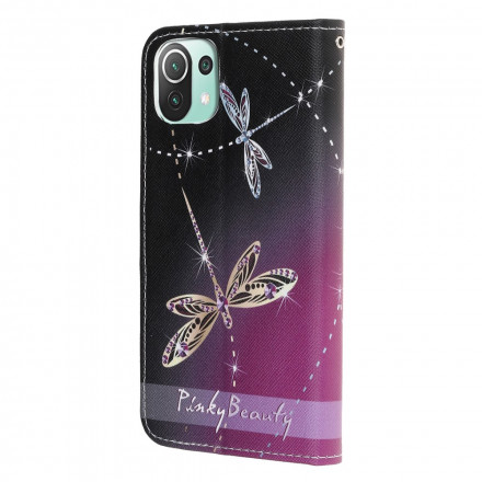 Housse Xiaomi Mi 11 Lite / Lite 5G Libellules à Lanière Housse Xiaomi Mi 11 Lite / Lite 5G Libellules à Lanière