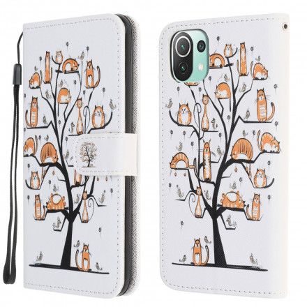Housse Xiaomi Mi 11 Lite / Lite 5G Funky Cats à Lanière Housse Xiaomi Mi 11 Lite / Lite 5G Funky Cats à Lanière