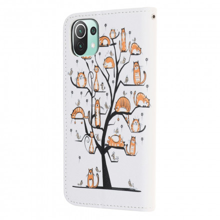 Housse Xiaomi Mi 11 Lite / Lite 5G Funky Cats à Lanière Housse Xiaomi Mi 11 Lite / Lite 5G Funky Cats à Lanière