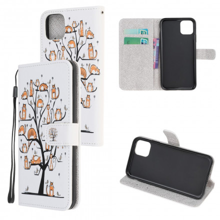 Housse Xiaomi Mi 11 Lite / Lite 5G Funky Cats à Lanière Housse Xiaomi Mi 11 Lite / Lite 5G Funky Cats à Lanière