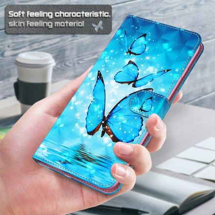 Housse Xiaomi Mi 10T Lite 5G / Redmi Note 9 Pro 5G Light Spot Papillons Bleus Volants Housse Xiaomi Mi 10T Lite 5G / Redmi Note 9 Pro 5G Light Spot Papillons Bleus Volants