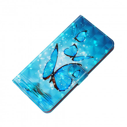 Housse Xiaomi Mi 10T Lite 5G / Redmi Note 9 Pro 5G Light Spot Papillons Bleus Volants