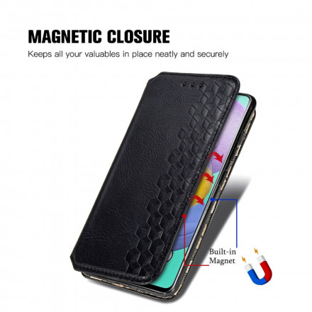 Flip Cover Samsung Galaxy A51 Effet Cuir Texture Diamant