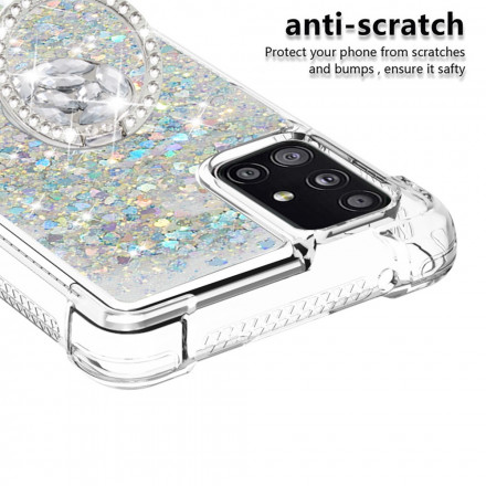 Coque Samsung Galaxy A51 5G Paillettes avec Anneau-Support Coque Samsung Galaxy A51 5G Paillettes avec Anneau-Support