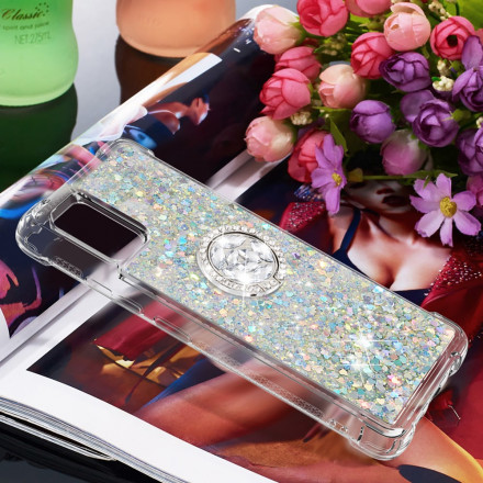 Coque Samsung Galaxy A51 5G Paillettes avec Anneau-Support Coque Samsung Galaxy A51 5G Paillettes avec Anneau-Support