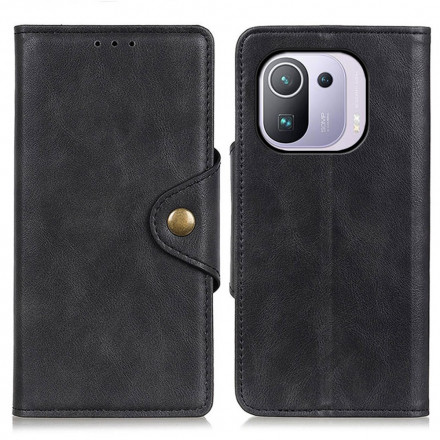 Housse Xiaomi Mi 11 Pro Simili Cuir Bouton Housse Xiaomi Mi 11 Pro Simili Cuir Bouton