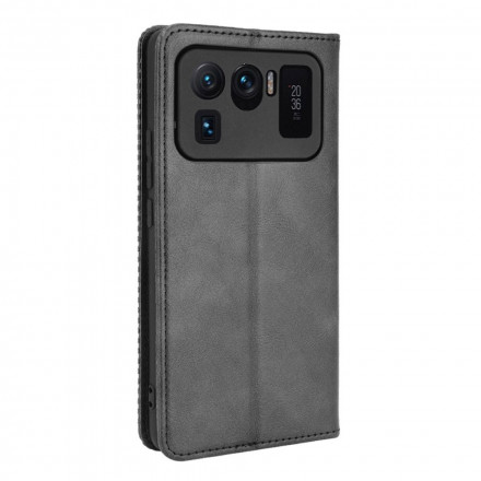 Flip Cover Xiaomi Mi 11 Ultra Effet Cuir Vintage Stylisé Flip Cover Xiaomi Mi 11 Ultra Effet Cuir Vintage Stylisé