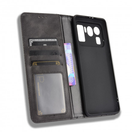 Flip Cover Xiaomi Mi 11 Ultra Effet Cuir Vintage Stylisé Flip Cover Xiaomi Mi 11 Ultra Effet Cuir Vintage Stylisé