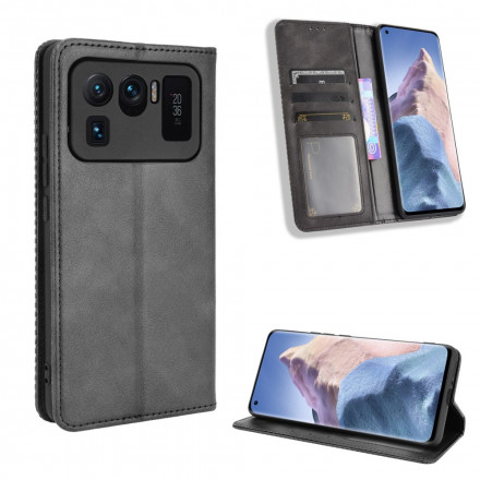 Flip Cover Xiaomi Mi 11 Ultra Effet Cuir Vintage Stylisé Flip Cover Xiaomi Mi 11 Ultra Effet Cuir Vintage Stylisé
