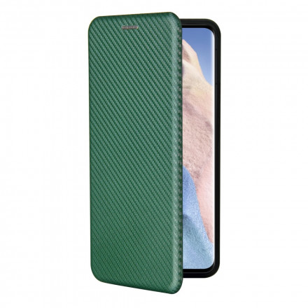 Flip Cover Xiaomi Mi 11 Ultra Fibre Carbone avec Anneau Support