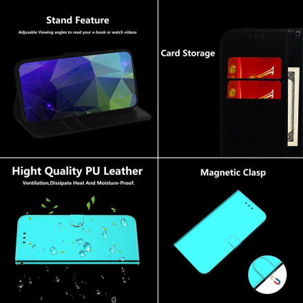 Housse OnePlus 8T Simili Cuir Couverture Miroir